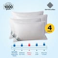 Pillow 2-Piece(1000Gm) King Size Bed Pillow 50X75 Cm Hotel Style Double Edge Stitched Premium Gel Fiber, Soft Loft,White