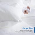 Cotton Duvet Insert King Size All Season Cotton Box Quilting Comforter With Corner Ties And Super Soft Down Alternative Filling,White