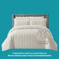 Quilt Set 3-Pcs Single Size Reversible Bedspread Coverlet Set, Compressed Comforter Soft Bedding Cover With Matching Fitted Sheet Pillow Shams Pillow Cases,Natural Linen