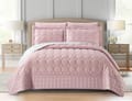 6-Piece Quilted Compressed Reversible Deisgn Comforter Set  For All Season Microfiber Liliac / Silver King