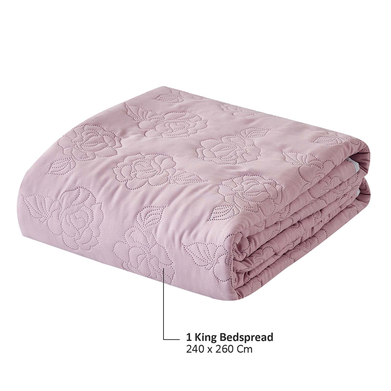 6-Piece Compressed Comforter Set Lightweight Bedspread For All Season - Microfiber Lilac & Grey  - KIng Size 260x240 Cms