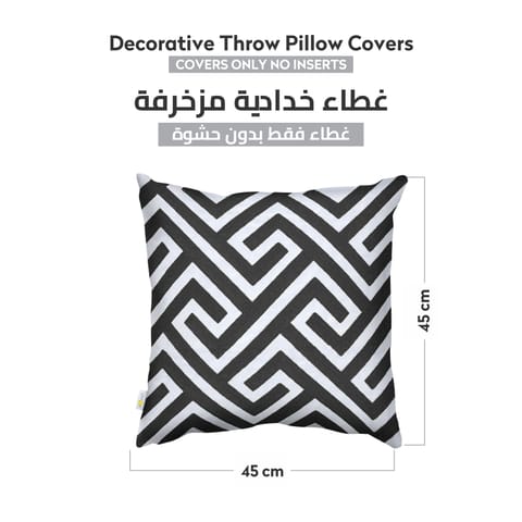 Cushion Cover,45X45 Cm (18X18 inch) 2-Pcs Decorative Throw Pillowcases Without Filler With Beautiful Abstract Art For Sofa Bed Living Room And Couch, Grey Nickel