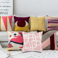 2-piece embroidered cushion cover (45x45 cm) without filler Pink