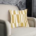 Decorative Embroidered Cushion Cover yellow/White 45x45Cm (Without Filler)