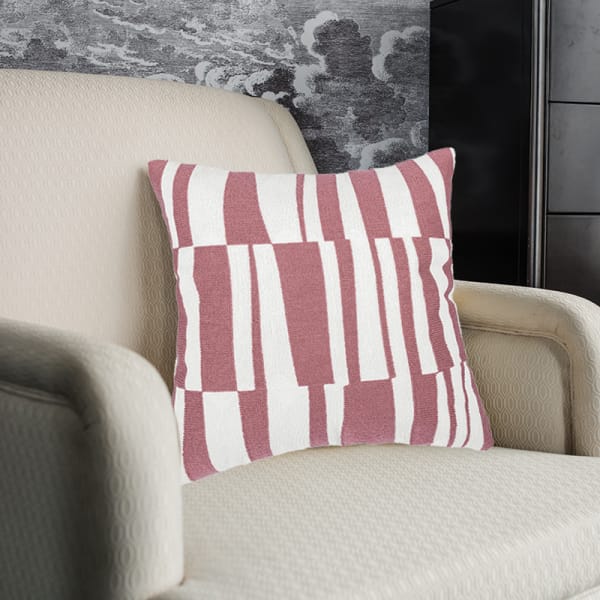Decorative Embroidered Cushion Cover pink/White 45x45Cm (Without Filler)