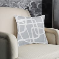 Decorative Embroidered Cushion Cover Grey/White 45x45Cm (Without Filler)