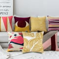 2-piece embroidered cushion cover (45x45 cm) without filler Yellow