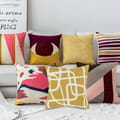 2-piece embroidered cushion cover (45x45 cm) without filler Yellow