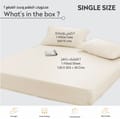 Bedding Fitted Sheet: 2-Pcs Single Size Solid Sheet With Pillowcases Set and Soft-Silky 30 Cm Extra Deep Brushed Microfiber Cooling Bed Sheet , Off White