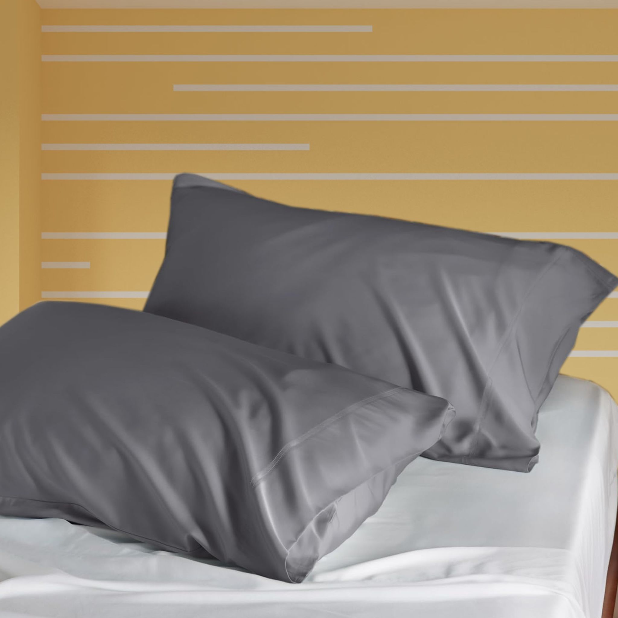 Microfiber Pillowcases 2-Pcs Soft Pillow Cover With Envelope Closure (Without Pillow Insert),Santa Grey