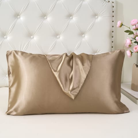 Satin Pillowcases 2-Pcs Soft And Silky Pillow Cover For Hair And Skin Care With Envelope Closure (Without Pillow Insert),Gold