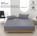 Bedding Fitted Sheet Set 3-Pcs King Size  Solid Soft & Silky Extra Deep Cooling Bed Sheet Brushed MIcrofiber , Oslo Grey