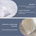 6-Piece Damask Stripes Hotel Style Comforter Microfiber ,Bartack Quilting ,King 260 x 240 Cms ,White