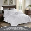 Comforter Set 4-Pcs Single Size Hotel Style Thin Striped Bed Set Fits 170x230 Cms (350 GSM) With Down Alternative Filling,White