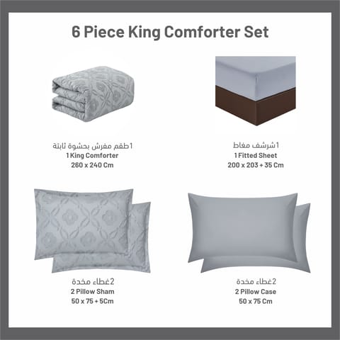 Bedding Comforter Set 8-Pcs King Size Solid Yarn Dyed Bed Set , Linen