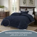 Lightweight Comforter Set 6-Pcs Double Size Solid Bedding Comforter Sets With Plain Diamond Quilting And Down Alternative Filling,Blue