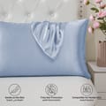 Satin Pillowcases 2-Pcs Soft And Silky Pillow Cover For Hair And Skin Care With Envelope Closure (Without Pillow Insert),Grey Blue