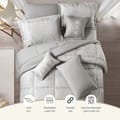 Bedding Comforter Set 8-Pcs King Size Solid Jacquard Embroidery, Grey