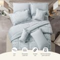 Bedding Comforter Set 8-Pcs King Size Solid  Jacquard Embroidery, Silver