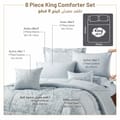 Bedding Comforter Set 8-Pcs King Size Solid  Jacquard Embroidery, Silver