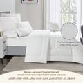 Bedding Comforter Set 8-Pcs King Size Solid  Jacquard Embroidery , White