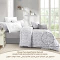 Bedding Comforter Set 8-Pcs King Size Solid Yarn Dyed Bed Set l,Silver