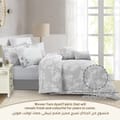 Bedding Comforter Set 8-Pcs King Size Solid Yarn Dyed Bed Set ,Cool Grey