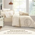 Bedding Comforter Set 8-Pcs King Size Solid Yarn Dyed Bed Set , Beige