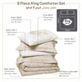 Bedding Comforter Set 8-Pcs King Size Solid Yarn Dyed Bed Set , Beige