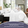 Comforter Set 4-Pcs Single Size Hotel Style With Applique Design Quilted Bedding Set ,White