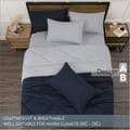 Lightweight Comforter Set 6-Pcs Double Size Solid Bedding Comforter Sets With Plain Diamond Quilting And Down Alternative Filling,Blue