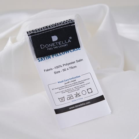 Satin Pillowcases 2-Pcs With Envelope Closure (Without Pillow Insert),Off-White