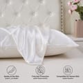 Satin Pillowcases 2-Pcs  With Envelope Closure (Without Pillow Insert),White