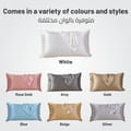 Satin Pillowcases 2-Pcs  With Envelope Closure (Without Pillow Insert),White