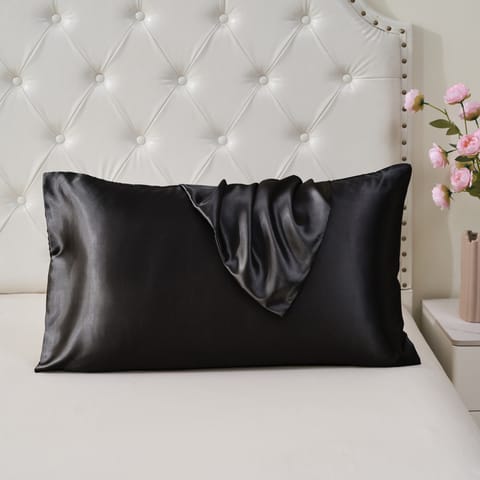 Satin Pillowcases 2-Pcs With Envelope Closure (Without Pillow Insert),Off-White