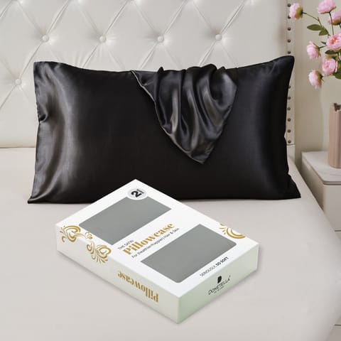 Satin Pillowcases 2-Pcs With Envelope Closure (Without Pillow Insert),Off-White