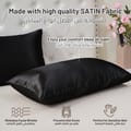 Satin Pillowcases 2-Pcs With Envelope Closure (Without Pillow Insert),Black