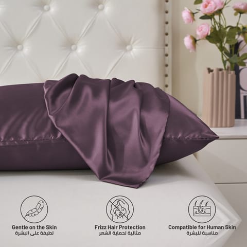 Satin Pillowcases 2-Pcs With Envelope Closure (Without Pillow Insert),Off-White