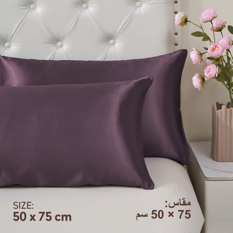 Satin Pillowcases 2-Pcs With Envelope Closure (Without Pillow Insert),Off-White