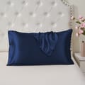 Satin Pillowcases 2-Pcs  With Envelope Closure (Without Pillow Insert),Blue