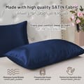 Satin Pillowcases 2-Pcs  With Envelope Closure (Without Pillow Insert),Blue