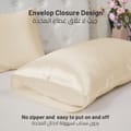 Satin Pillowcases 2-Pcs With Envelope Closure (Without Pillow Insert),Off-White