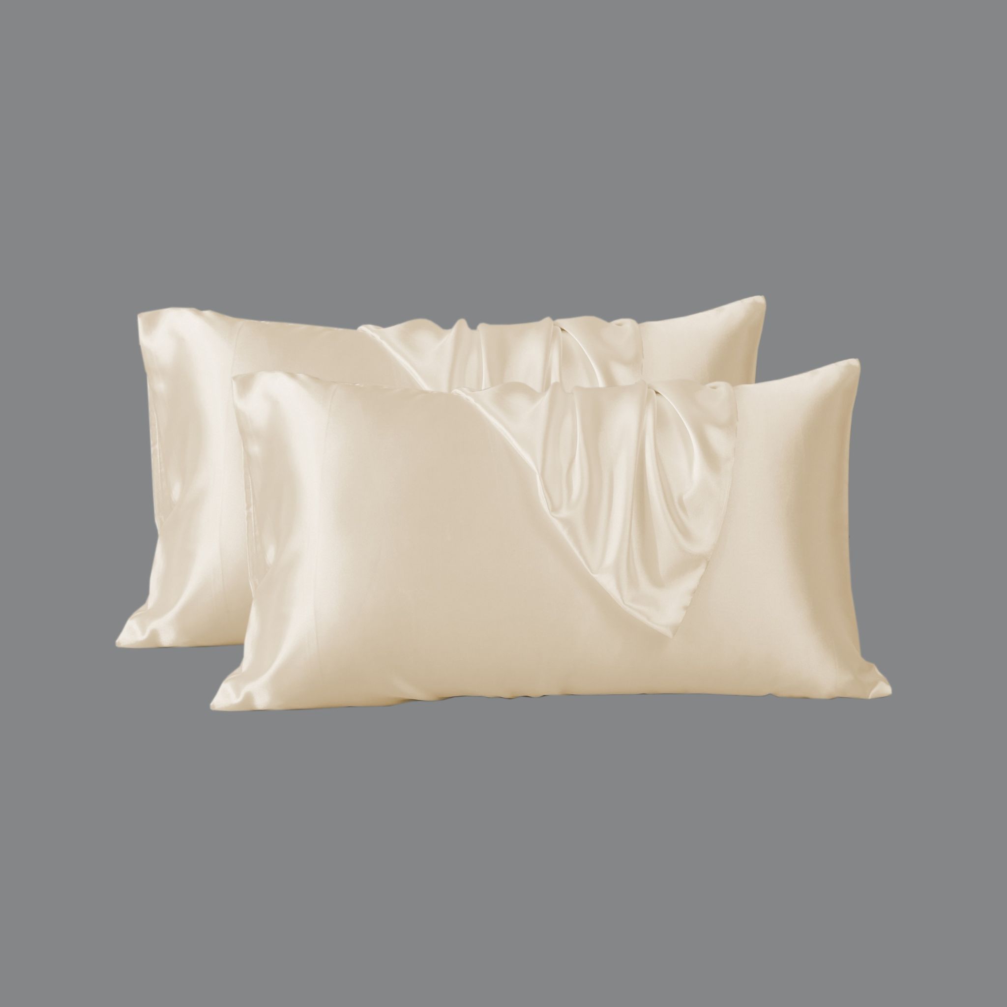 Satin Pillowcases 2-Pcs With Envelope Closure (Without Pillow Insert),Off-White