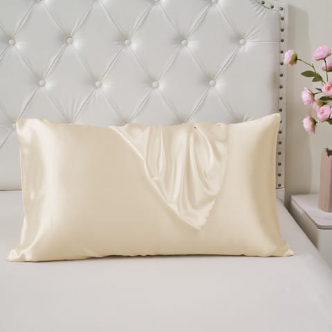 Satin Pillowcases 2-Pcs With Envelope Closure (Without Pillow Insert),Silver