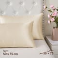 Satin Pillowcases 2-Pcs With Envelope Closure (Without Pillow Insert),Off-White