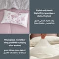 Comforter Set 4-Pcs Single Size Digital Printed Bed Set Fits 140 x 200 Cm , Lilac/Grey