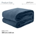 Fleece Blanket King Size(200 X 240 CM) For Bed, Sofa,Couch And Camping,Mist Blue