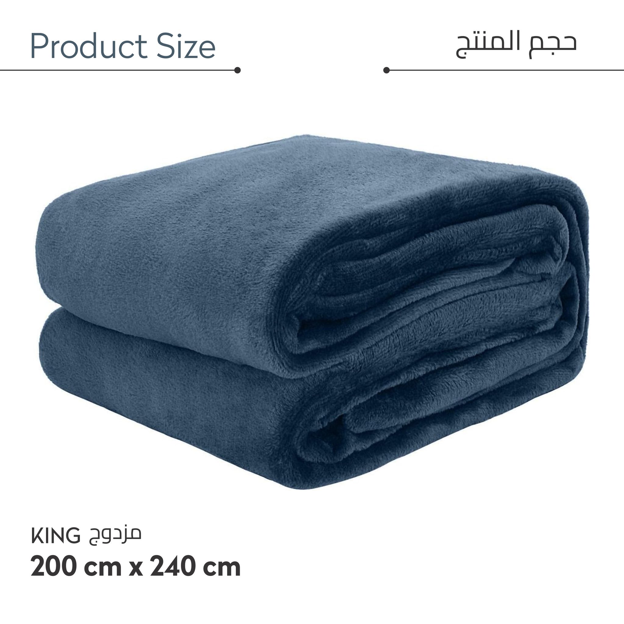 Fleece Blanket King Size(200 X 240 CM) For Bed, Sofa,Couch And Camping,Mist Blue