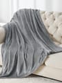 Fleece Blanket King Size(200 X 240 CM) For Bed, Sofa,Couch And Camping,Aluminium