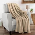 Fleece Blanket King Size(200 X 240 CM) For Bed, Sofa,Couch And Camping,French Beige